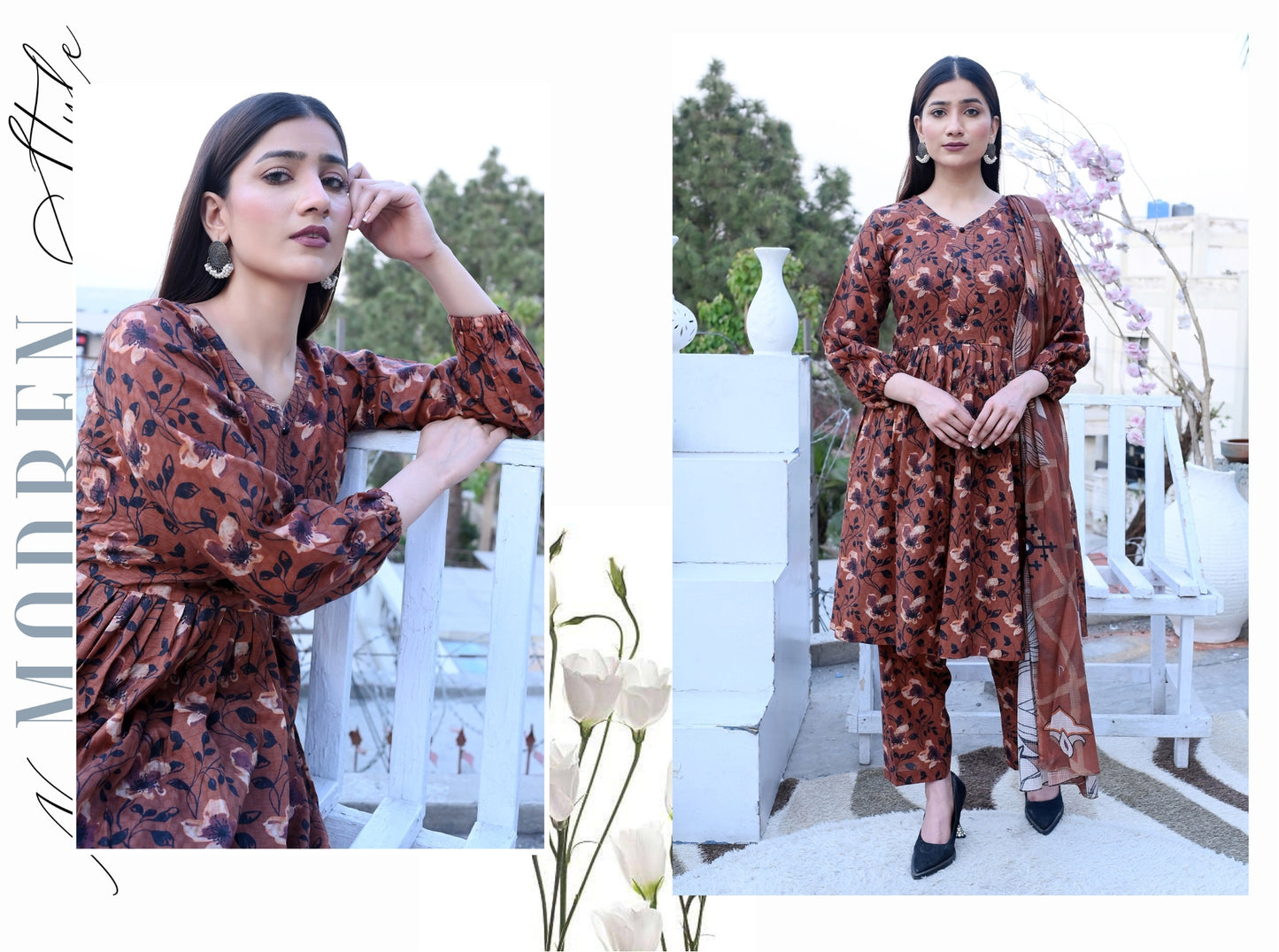 ✨ Mustani | 3-Piece Unstitched Suit with Vell Dupatta ✨ 🌸 Digitally Printed | Box Design | Elegant Look 🌸