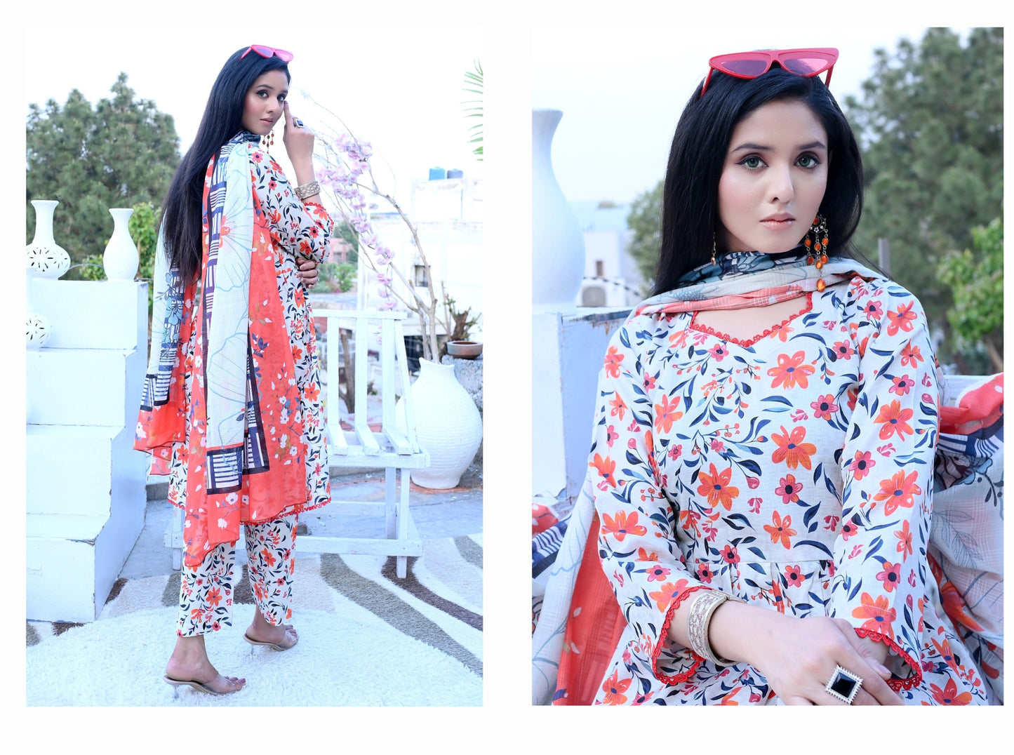 ✨ Mustani | 3-Piece Unstitched Suit with Vell Dupatta ✨ 🌸 Digitally Printed | Box Design | Elegant Look 🌸