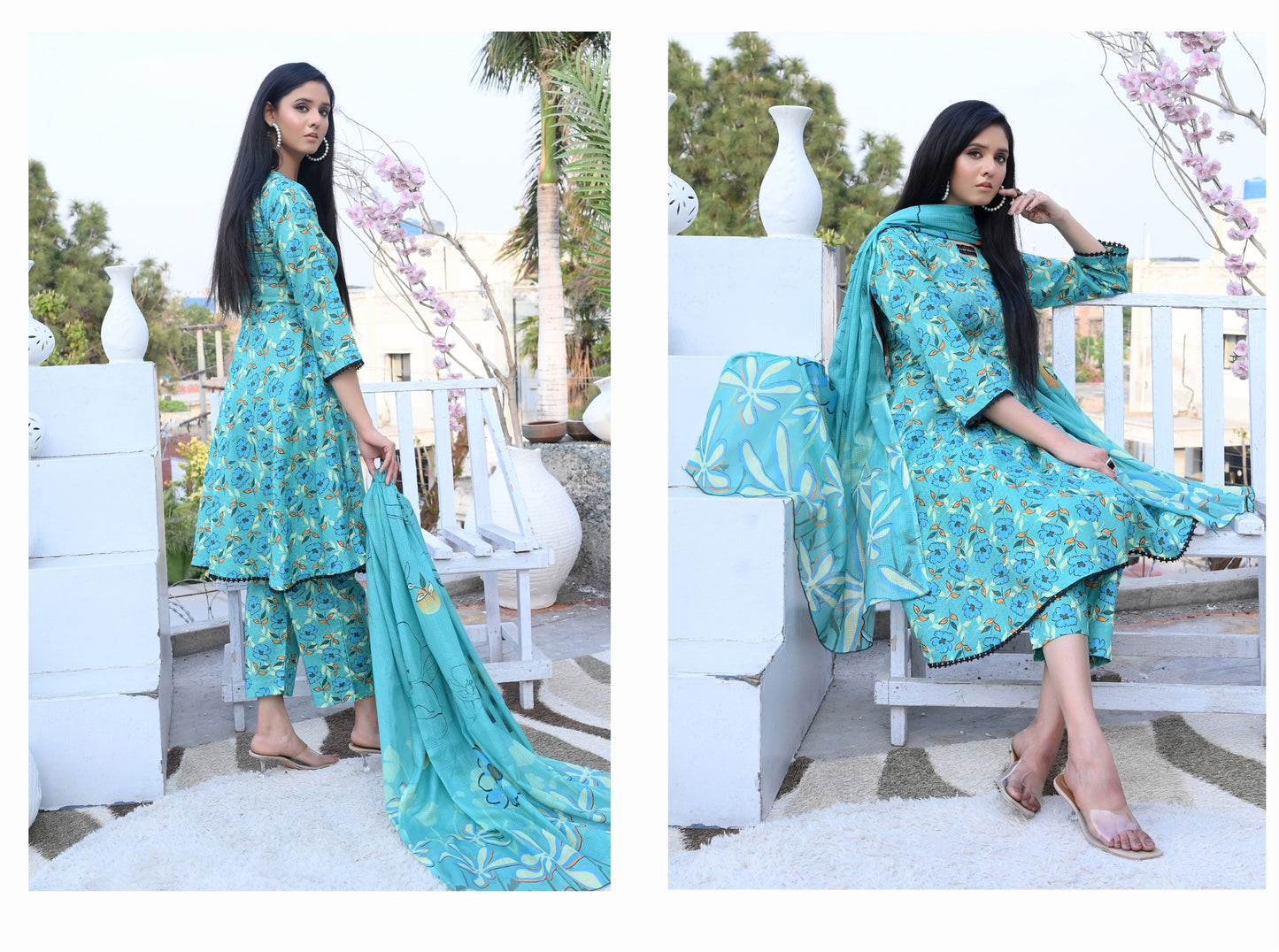 ✨ Mustani | 3-Piece Unstitched Suit with Vell Dupatta ✨ 🌸 Digitally Printed | Box Design | Elegant Look 🌸