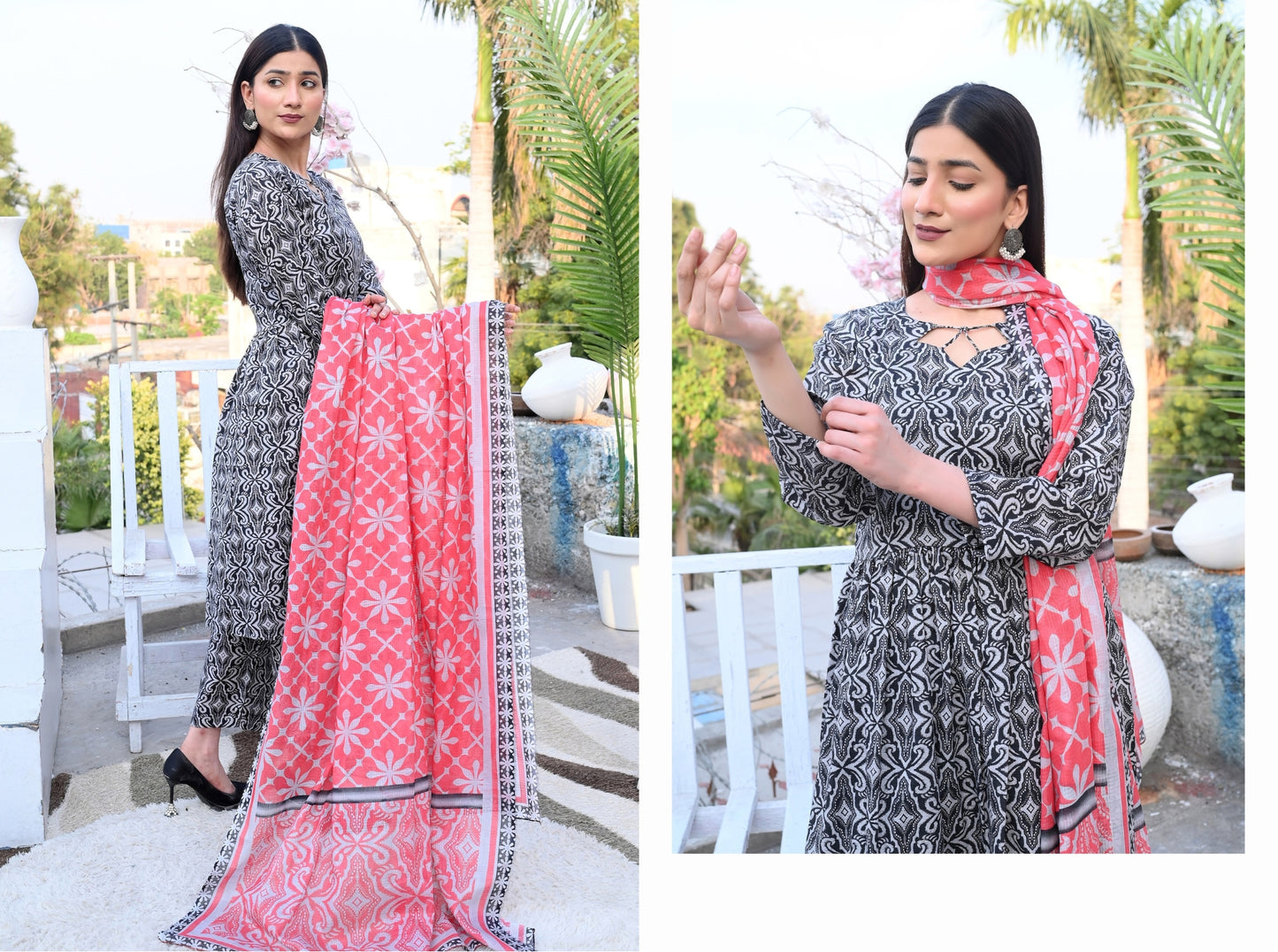 ✨ Mustani | 3-Piece Unstitched Suit with Vell Dupatta ✨ 🌸 Digitally Printed | Box Design | Elegant Look 🌸