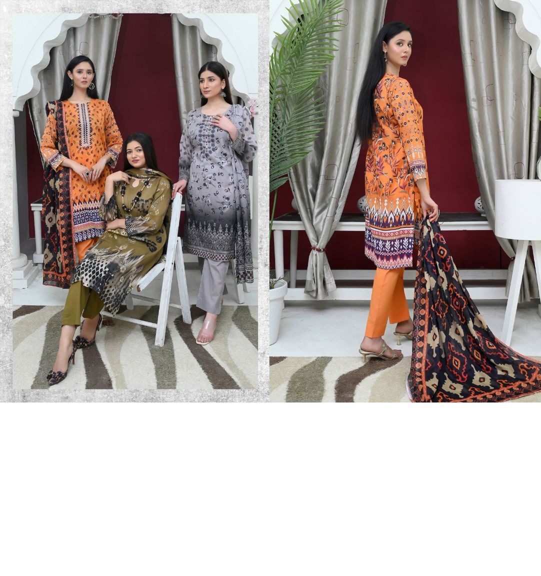 ✨ Tabeer | 3-Piece Unstitched Suit with Box Style Vell Dupatta ✨