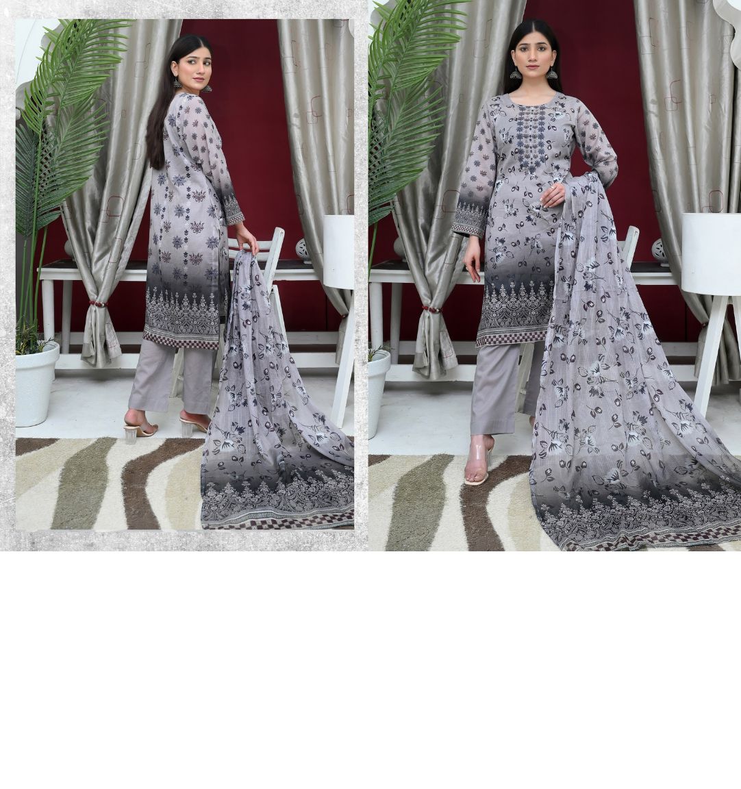 ✨ Tabeer | 3-Piece Unstitched Suit with Box Style Vell Dupatta ✨