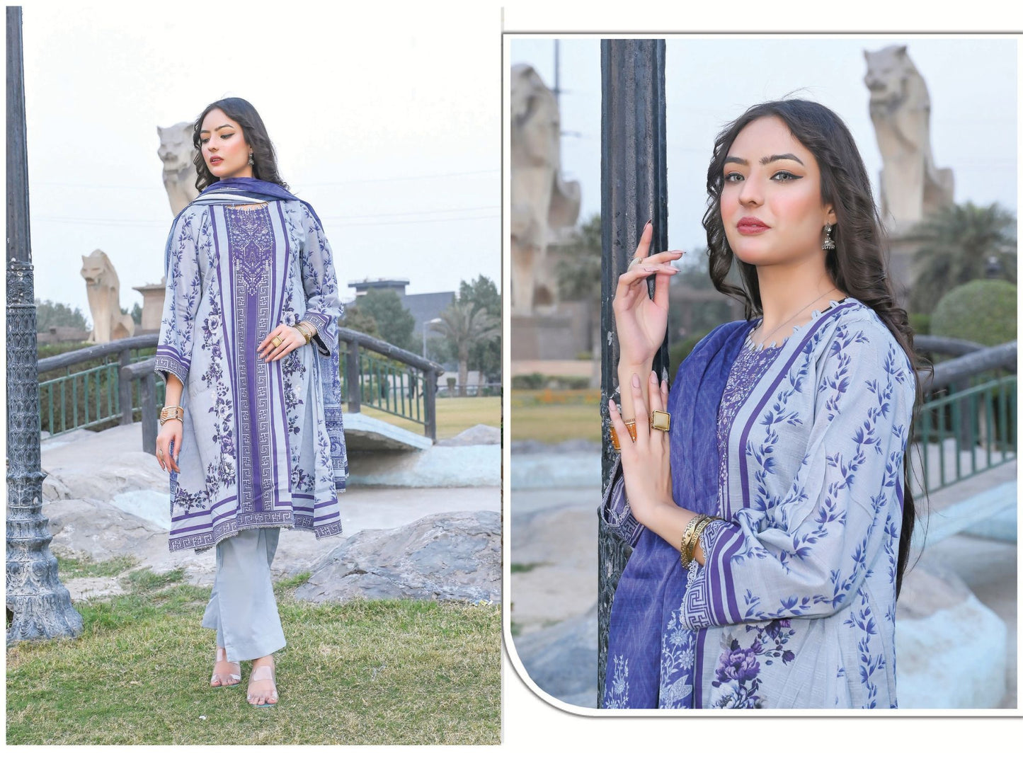 Grand Volume - Premium Unstitched Lawn Suit | 3 Piece Summer Collection by Zara Ansari