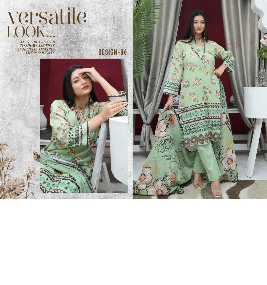 ✨ Tabeer | 3-Piece Unstitched Suit with Box Style Vell Dupatta ✨