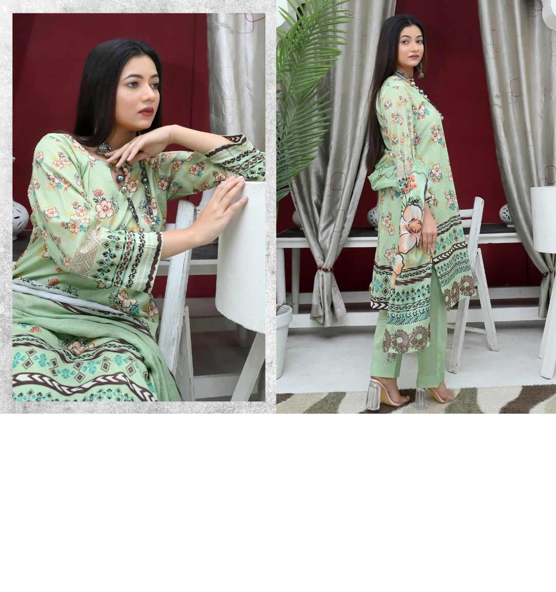✨ Tabeer | 3-Piece Unstitched Suit with Box Style Vell Dupatta ✨