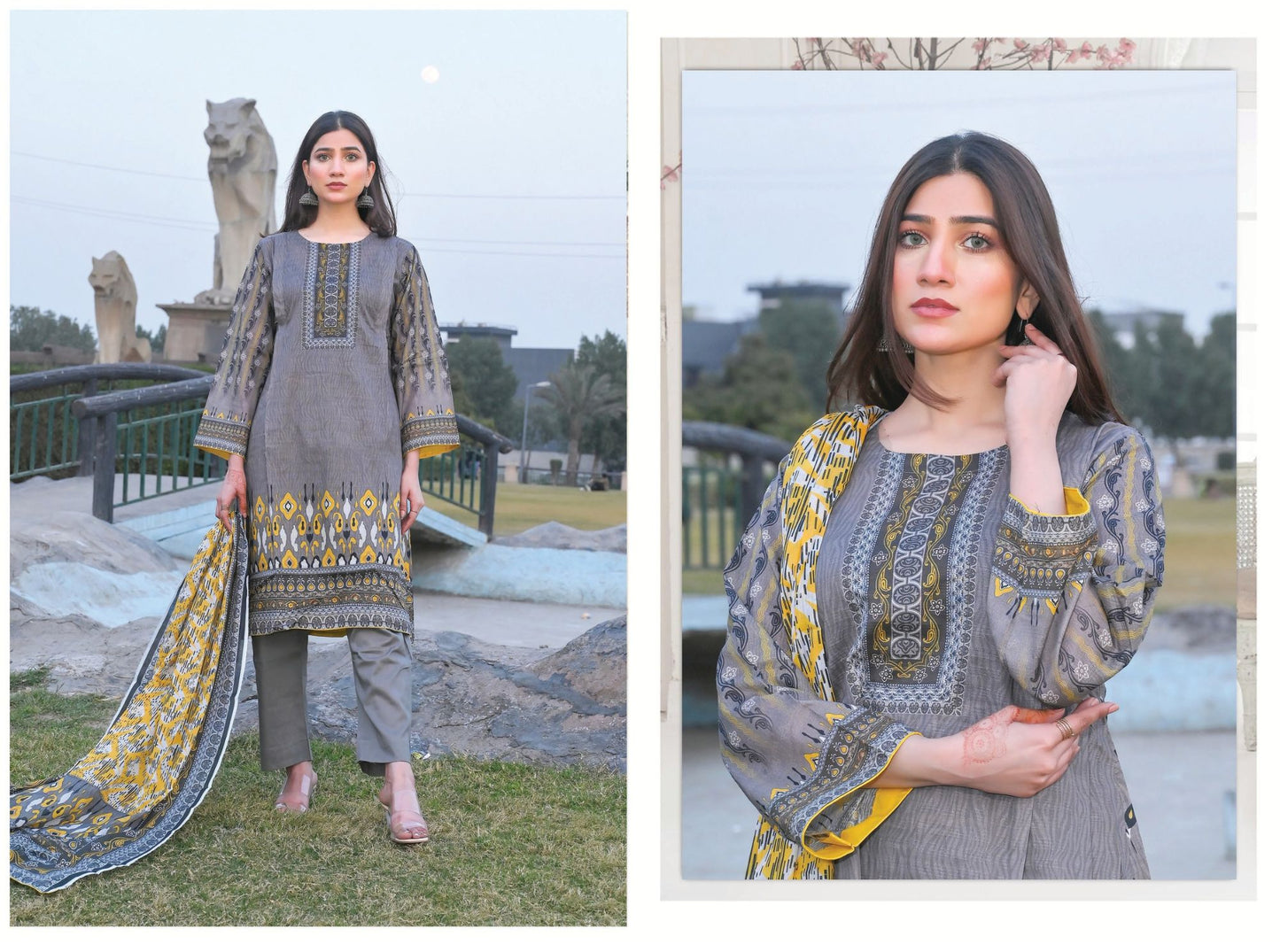 Grand Volume - Premium Unstitched Lawn Suit | 3 Piece Summer Collection by Zara Ansari