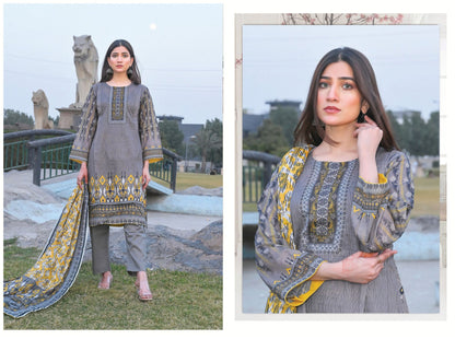 Grand Volume - Premium Unstitched Lawn Suit | 3 Piece Summer Collection by Zara Ansari