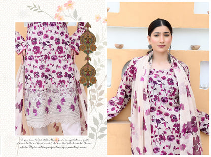 Florence - Festive Embroidered Luxury Lawn (Mustard Black)