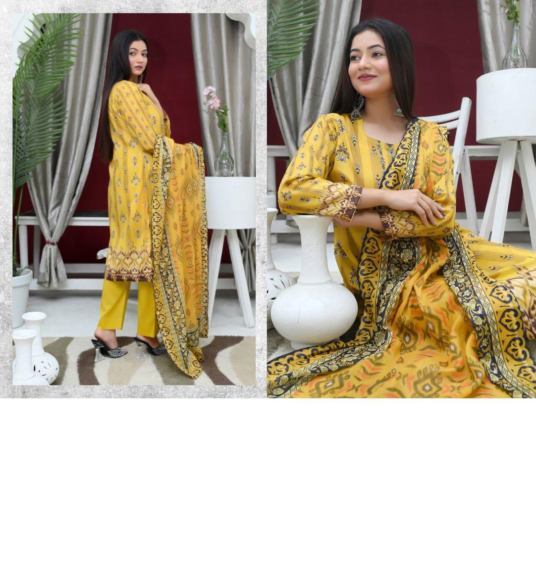 ✨ Tabeer | 3-Piece Unstitched Suit with Box Style Vell Dupatta ✨