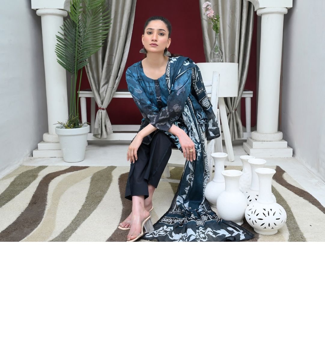 ✨ Tabeer | 3-Piece Unstitched Suit with Box Style Vell Dupatta ✨