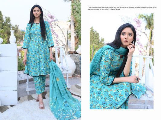 ✨ Mustani | 3-Piece Unstitched Suit with Vell Dupatta ✨ 🌸 Digitally Printed | Box Design | Elegant Look 🌸