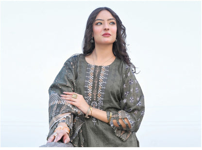 Grand Volume - Premium Unstitched Lawn Suit | 3 Piece Summer Collection by Zara Ansari