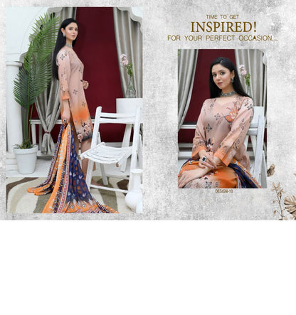 ✨ Tabeer | 3-Piece Unstitched Suit with Box Style Vell Dupatta ✨