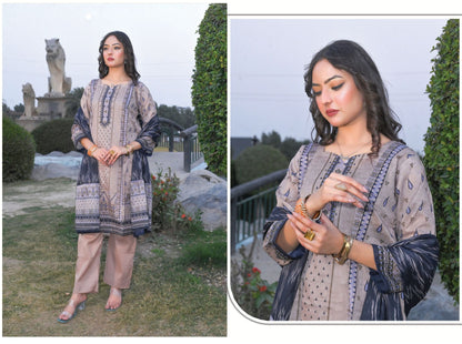 Grand Volume - Premium Unstitched Lawn Suit | 3 Piece Summer Collection by Zara Ansari