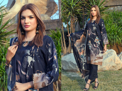 🌸 Khwaahish - Elegant 3-Piece Unstitched Suit 🌸