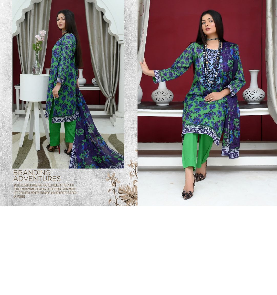 ✨ Tabeer | 3-Piece Unstitched Suit with Box Style Vell Dupatta ✨