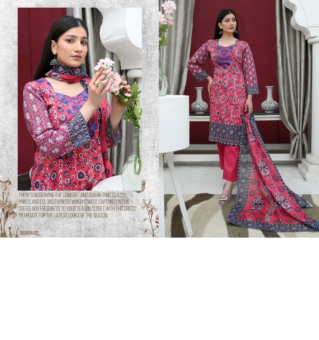 ✨ Tabeer | 3-Piece Unstitched Suit with Box Style Vell Dupatta ✨