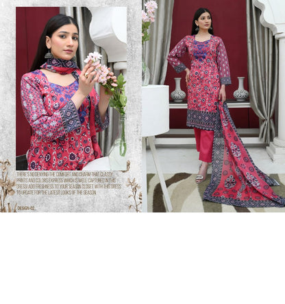 ✨ Tabeer | 3-Piece Unstitched Suit with Box Style Vell Dupatta ✨