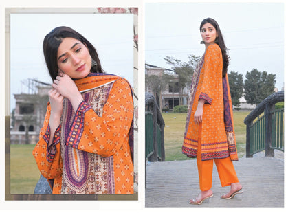 Grand Volume - Premium Unstitched Lawn Suit | 3 Piece Summer Collection by Zara Ansari