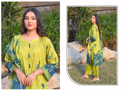🌸 Khwaahish - Elegant 3-Piece Unstitched Suit 🌸